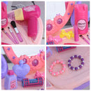 Postazione Trucco Specchiera Giocattolo per Bambini con Sgabello   Rosa