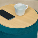 Pouf Poggiapiedi Ø36x45 cm in Velluto  Verde