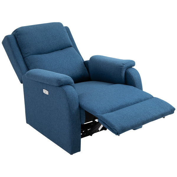 Fauteuil relax électrique inclinable 77x91x106 cm en tissu bleu sconto
