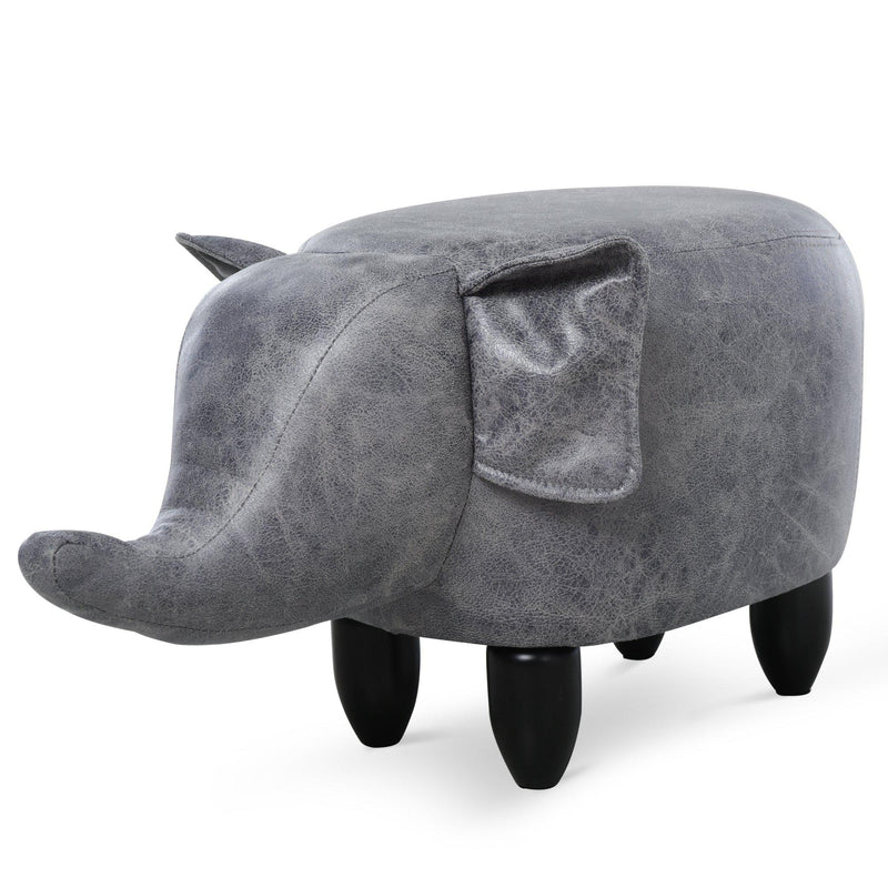 Pouf Poggiapiedi Elefante 72x35x36 cm  Grigio
