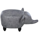 Pouf Poggiapiedi Elefante 72x35x36 cm  Grigio