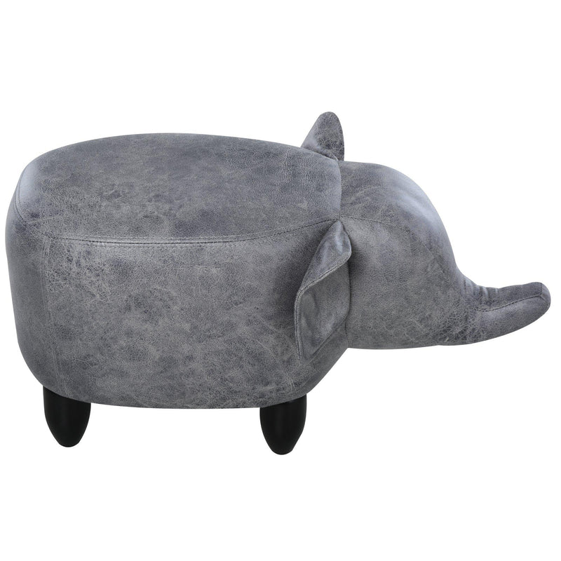 Pouf Poggiapiedi Elefante 72x35x36 cm  Grigio