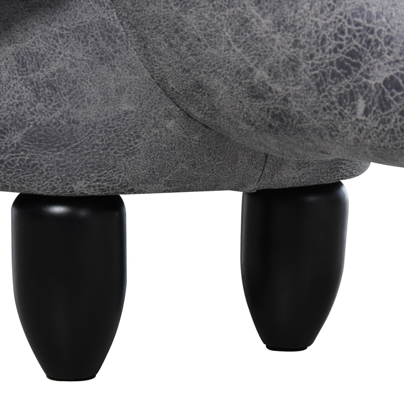 Pouf Poggiapiedi Elefante 72x35x36 cm  Grigio