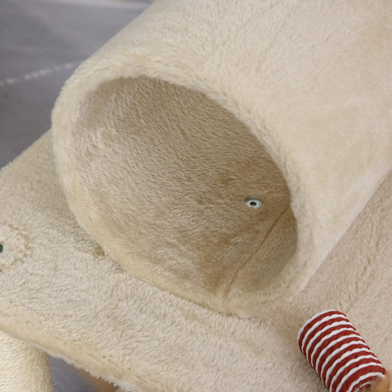 Tiragraffi Multiattività per Gatti in Legno Sisal 40x40x121 cm  Beige