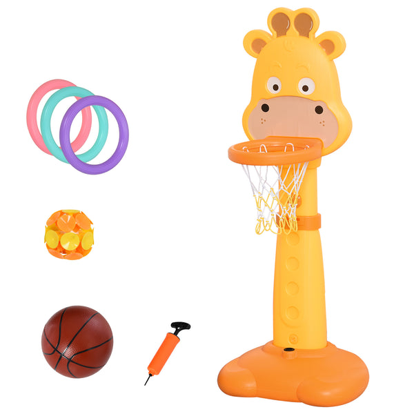 sconto Panier de basket pour enfant girafe avec accessoires jaunes et oranges