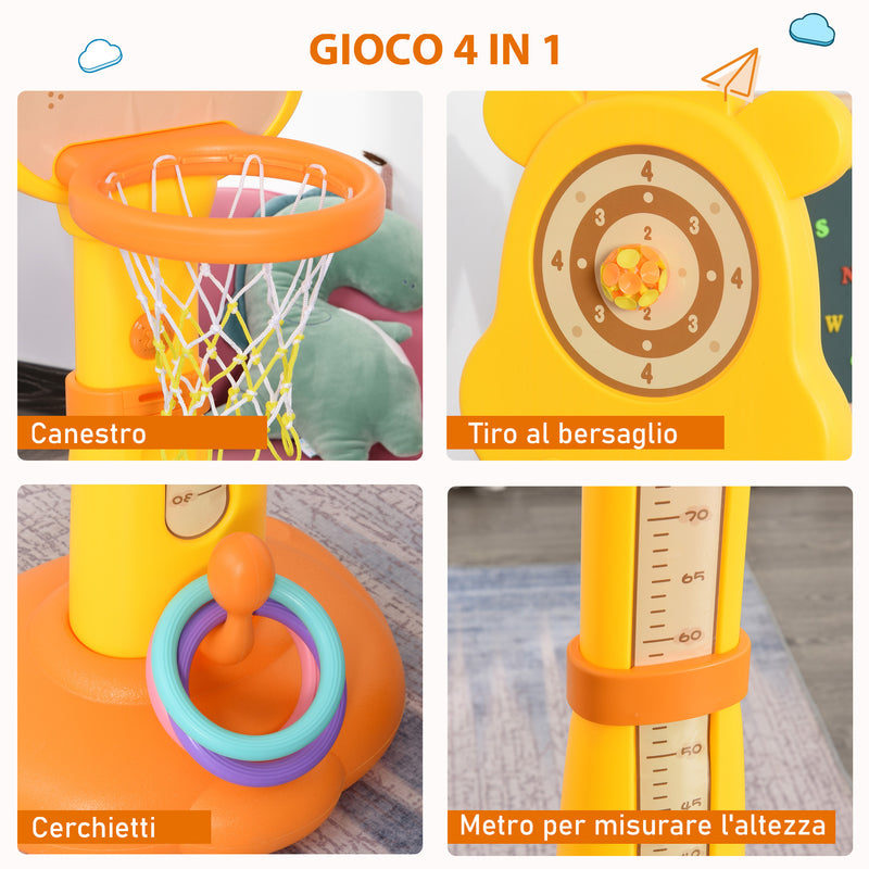 Canestro per Bambini Giraffa con Accessori   Giallo e Arancione