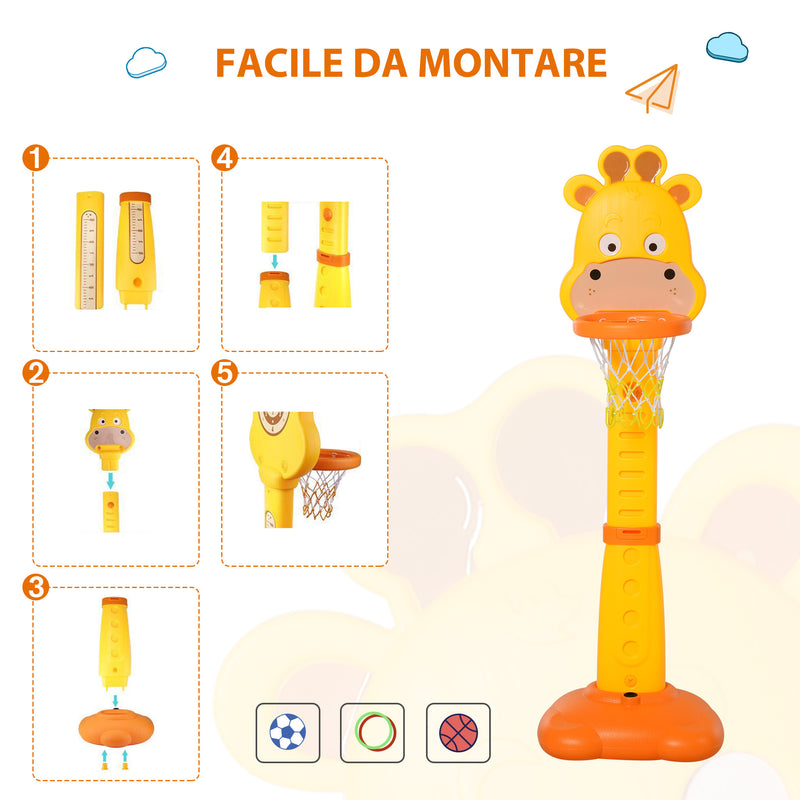 Canestro per Bambini Giraffa con Accessori   Giallo e Arancione