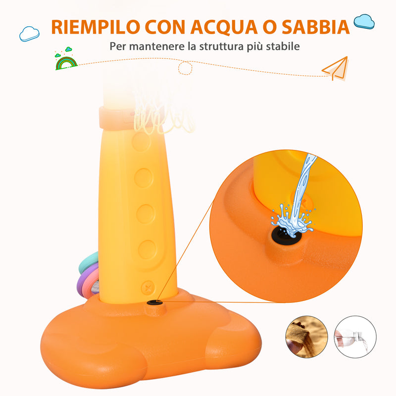 Canestro per Bambini Giraffa con Accessori   Giallo e Arancione