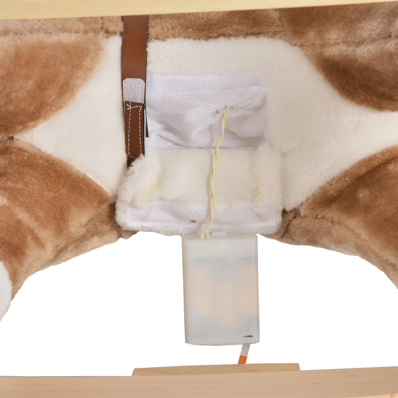 Cavallo a Dondolo in Peluche e Legno con Suoni  Marrone