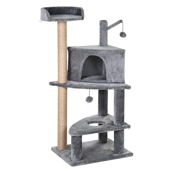 acquista Arbre à chat avec lit pour chat en bois de sisal 50x40x112 cm Gris