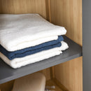 Mobile a Colonna da Bagno 32x30x80 cm  Bambù e Grigio