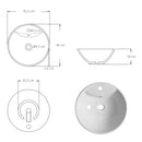 Lavabo da Appoggio 45,5x46x18 cm in Ceramica  Bianco