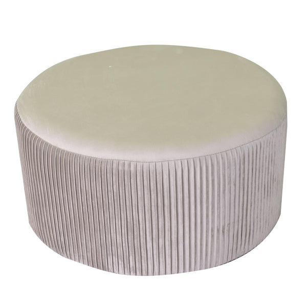 sconto Pouf Tondo Ø56xh28 cm in Velluto Beige