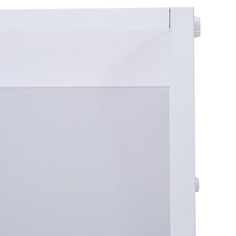 Libreria Angolare 5 Ripiani con Armadietto 29,8x29,9x147 cm  Bianco e Giallo