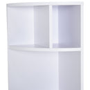 Libreria Angolare 5 Ripiani con Armadietto 29,8x29,9x147 cm  Bianco e Giallo