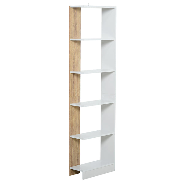 acquista Bibliothèque 5 étagères 45x21x170 cm Blanc et Chêne