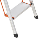 Scala Pieghevole Salvaspazio in Alluminio 5 Gradini  Silver e Arancione