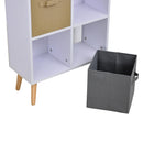 Armadietto Libreria 8 Ripiani 4 Cassetti Pieghevoli 54,5x24x122,5 cm  Bianco