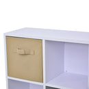 Armadietto Libreria 8 Ripiani 4 Cassetti Pieghevoli 54,5x24x122,5 cm  Bianco