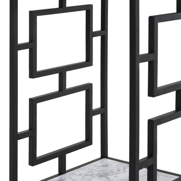 prezzo Table Basse 36,5x36,5x61 cm en Acier et Aggloméré Effet Marbre