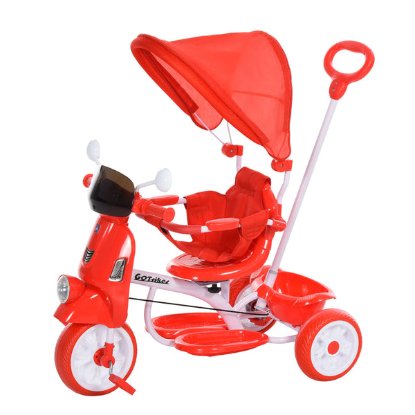 Poussette Tricycle avec Siège Enfant Réversible Rouge sconto