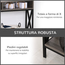 Tavolo Consolle per Ingresso 3 Ripiani 120x23,5x75 cm  Grigio e Nero