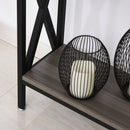 Tavolo Consolle per Ingresso 3 Ripiani 120x23,5x75 cm  Grigio e Nero