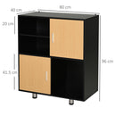 Libreria Mobiletto 5 Ripiani 2 Ante 80x40x96 cm in Truciolare  Nero