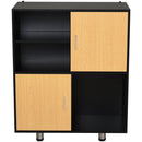 Libreria Mobiletto 5 Ripiani 2 Ante 80x40x96 cm in Truciolare  Nero