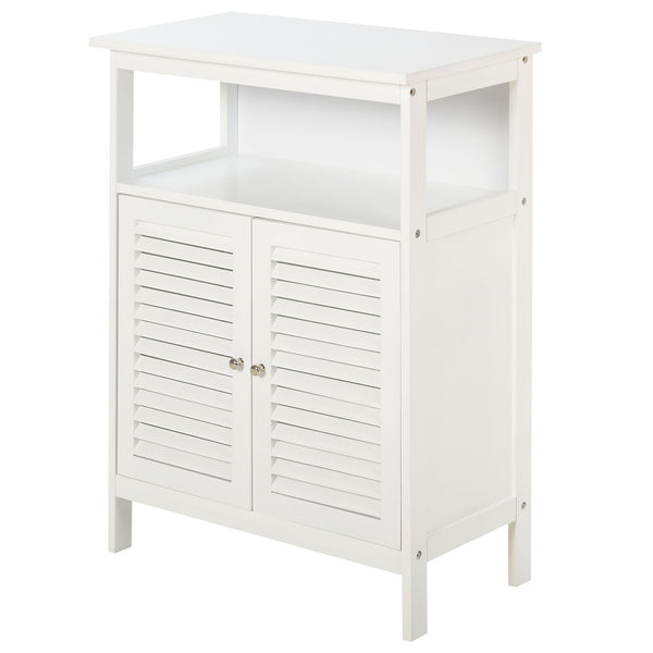 Meuble de Salle de Bain 2 Étagères 2 Portes 60x30x81,6 cm en MDF Blanc prezzo