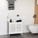 Mobiletto Bagno 2 Ripiani 2 Ante 60x30x81,6 cm in MDF  Bianco