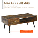 Tavolino Basso da Caffè 110x55x45 cm con Cassetto in Truciolare 