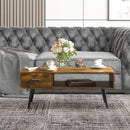 Tavolino Basso da Caffè 110x55x45 cm con Cassetto in Truciolare 