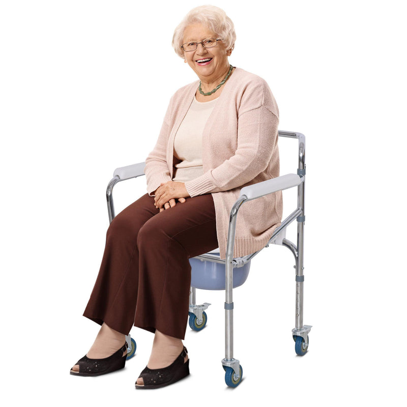 Sedia a Rotelle Impermeabile con WC Rimovibile  