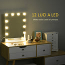 Specchio da Tavolo con LED 41,5x13,5x51 cm per Trucco Make up 