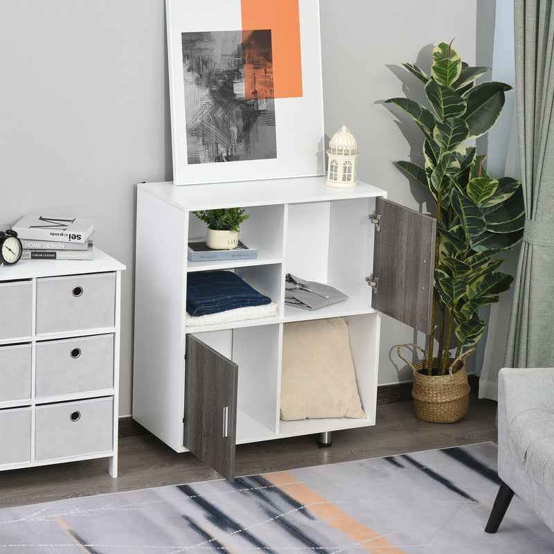 Libreria Mobiletto 5 Ripiani 2 Ante 80x40x96 cm in Truciolare  Bianco