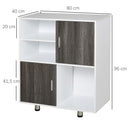 Libreria Mobiletto 5 Ripiani 2 Ante 80x40x96 cm in Truciolare  Bianco