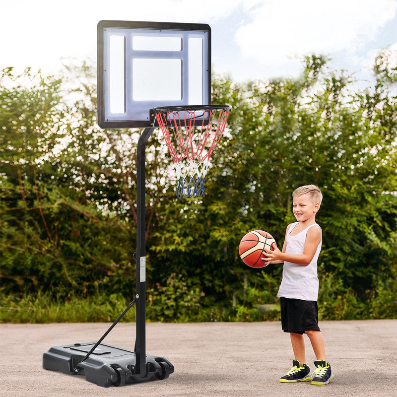 Canestro da Basket da Esterno con Supporto e Altezza Regolabile in Acciaio  
