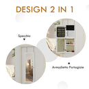 Armadio Portagioie a Specchio 35,5x9x100 cm  Bianco