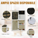 Armadio Portagioie a Specchio 35,5x9x100 cm  Bianco