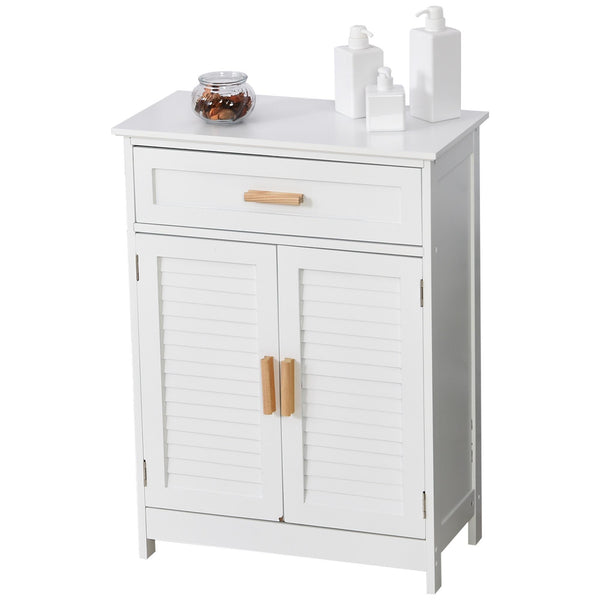 Meuble de Salle de Bain 1 Tiroir et Meuble 2 Portes 59x29x80 cm en MDF Blanc online