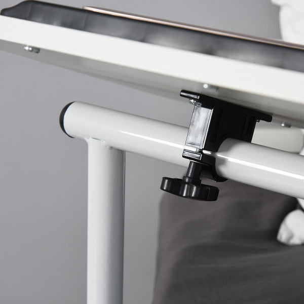 Table de Chevet avec 2 Tiroirs Hauteur Réglable 60x40x80-90 cm en Aggloméré Blanc acquista