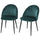 Lot de 2 Chaises Rembourrées 50x54x79 cm en Velours Vert