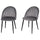 Lot de 2 Chaises Rembourrées 50x54x79 cm en Velours Gris