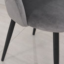 Set 2 Sedie Imbottite 50x54x79 cm in Velluto  Grigio