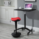 Sgabello con Seduta a Sella di Cavallo 38x38x65,5-83,5 cm  Rossa