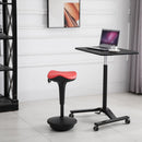 Sgabello con Seduta a Sella di Cavallo 38x38x65,5-83,5 cm  Rossa