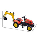 Trattore a Pedale con Escavatore per Bambini 131x42x59 cm  Rosso