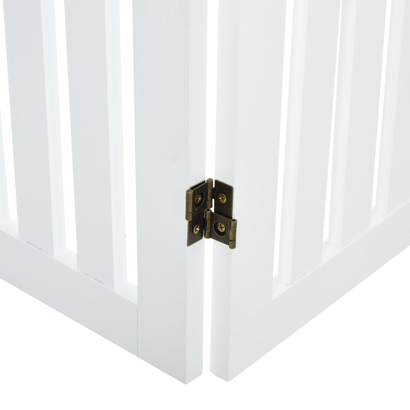 Cancelletto di Sicurezza Pieghevole per Animali Domestici 203,2x1,8x91 cm in Legno  Bianco