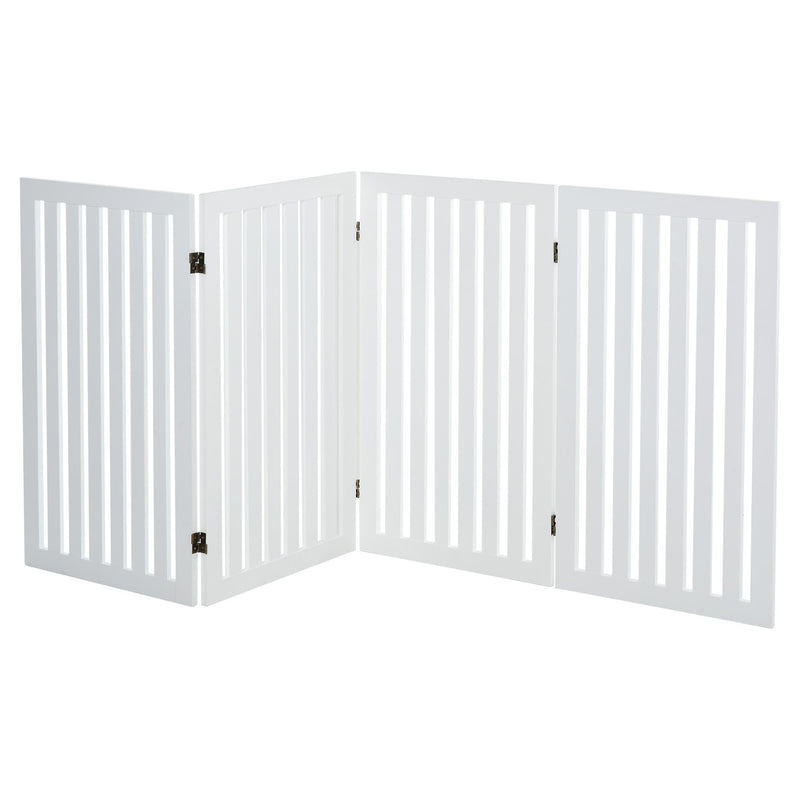 Cancelletto di Sicurezza Pieghevole per Animali Domestici 203,2x1,8x91 cm in Legno  Bianco